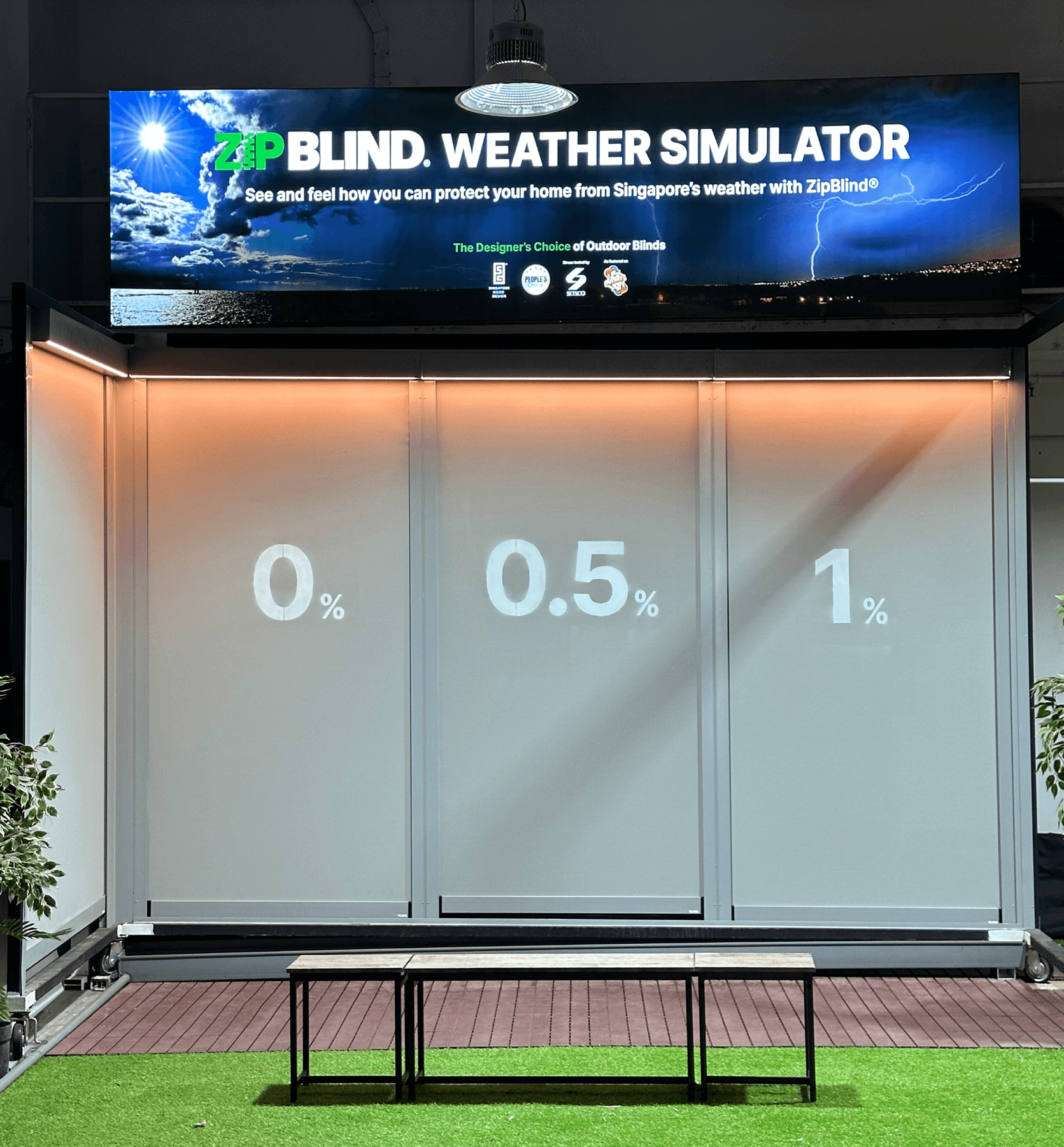 ShadeSpace ZipBlind Weather Simulator at Ubi one ShadeSpace ZipBlind Weather Simulator at Ubi one